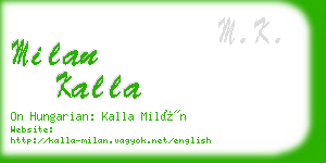 milan kalla business card